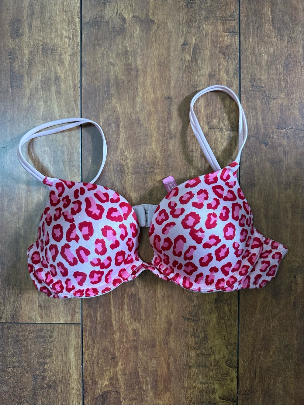 PINK Victoria's Secret Pink Leopard Print Push-Up Bra 34A